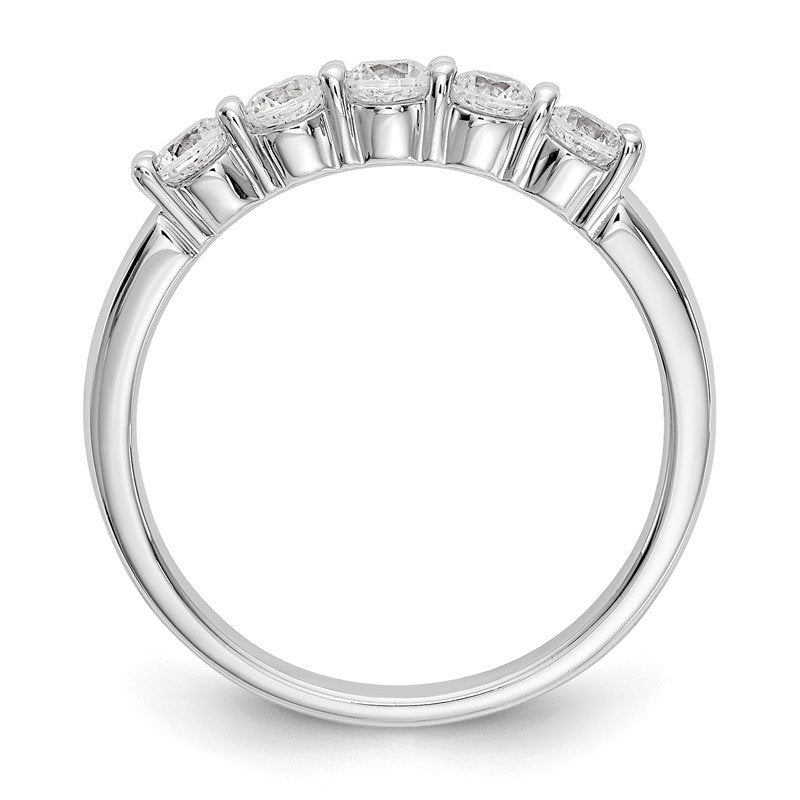 14K White Gold 1/3 carat Lab Grown Diamond VS+ F+ Complete Round Five Stone Ring