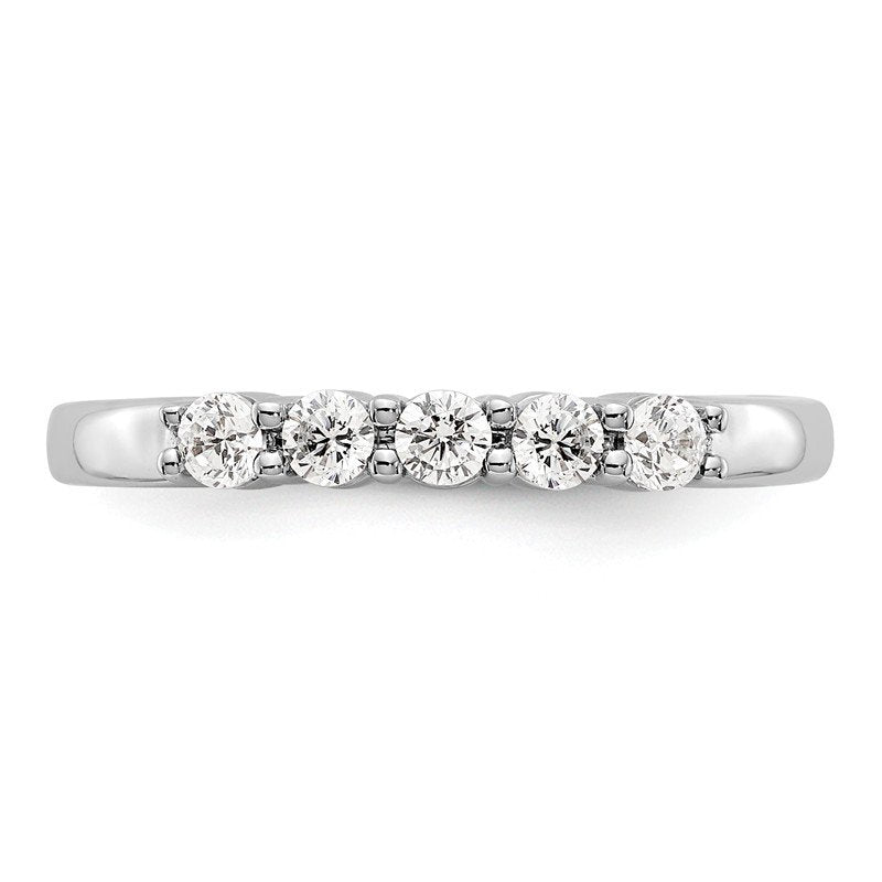 14K White Gold 1/3 carat Lab Grown Diamond VS+ F+ Complete Round Five Stone Ring