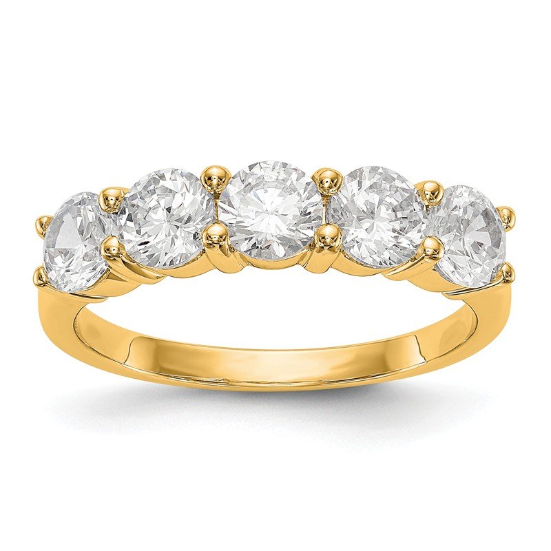 14K White Gold 1/3 carat Lab Grown Diamond VS+ F+ Complete Round Five Stone Ring