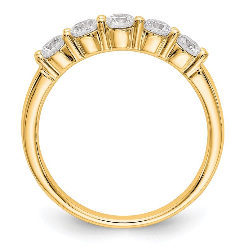 14K White Gold 1/3 carat Lab Grown Diamond VS+ F+ Complete Round Five Stone Ring
