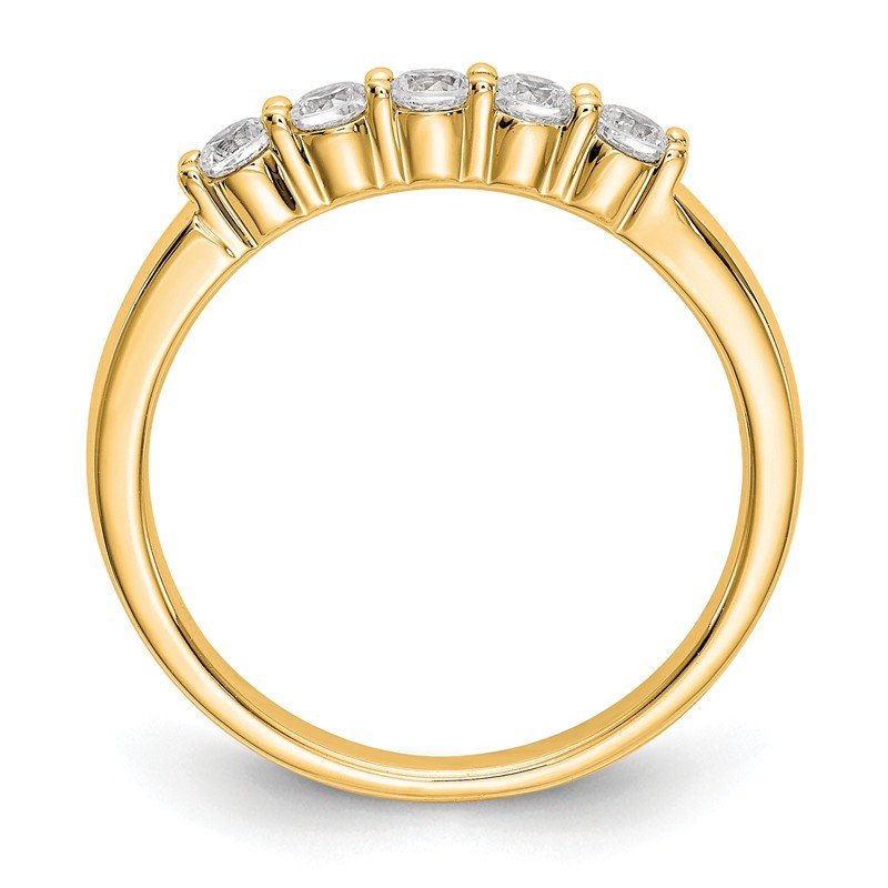 14K White Gold 1/3 carat Lab Grown Diamond VS+ F+ Complete Round Five Stone Ring