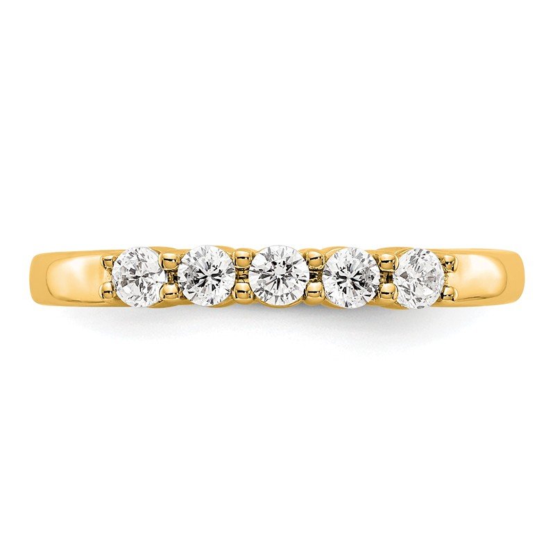 14K White Gold 1/3 carat Lab Grown Diamond VS+ F+ Complete Round Five Stone Ring