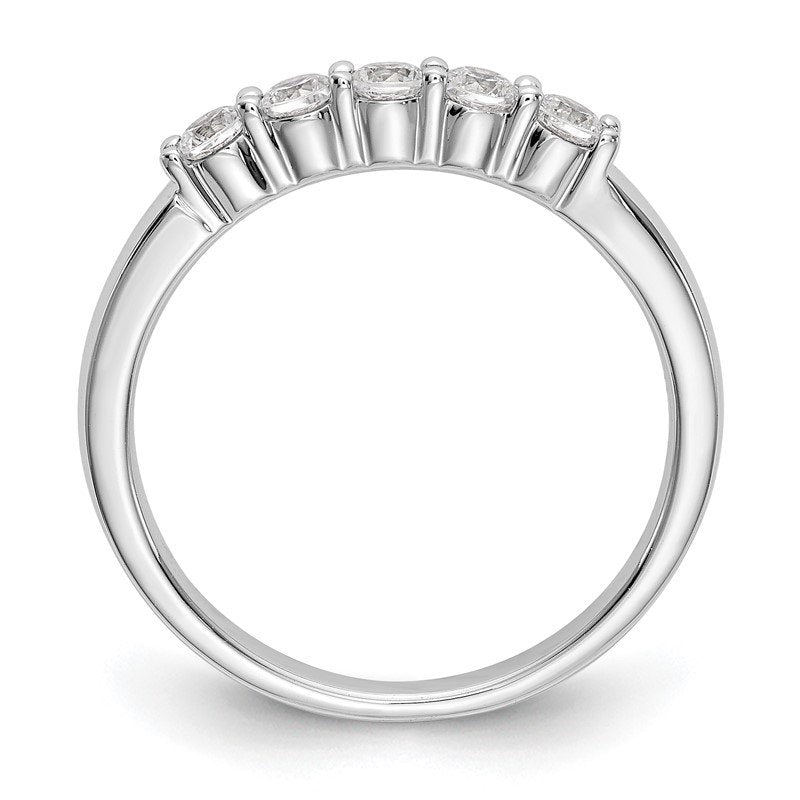 14K White Gold 1/3 carat Lab Grown Diamond VS+ F+ Complete Round Five Stone Ring