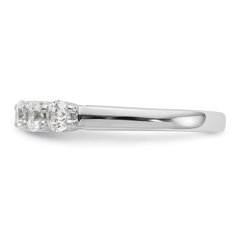 14K White Gold 1/3 carat Lab Grown Diamond VS+ F+ Complete Round Five Stone Ring