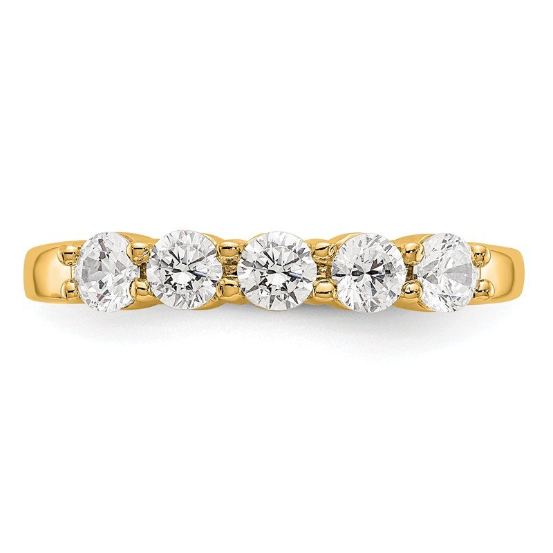 14K White Gold 1/3 carat Lab Grown Diamond VS+ F+ Complete Round Five Stone Ring