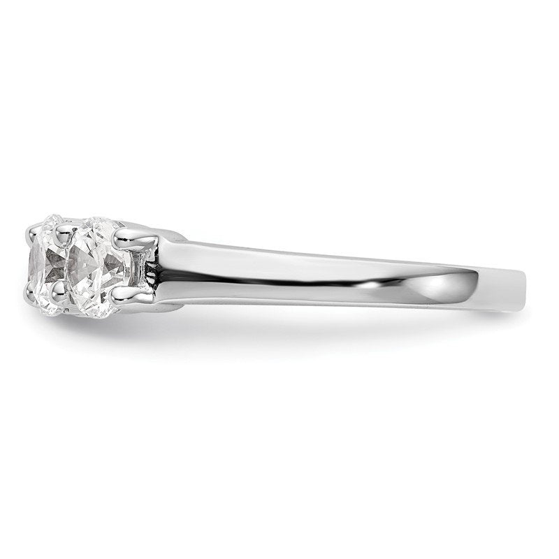 14K White Gold 1/3 carat Lab Grown Diamond VS+ F+ Complete Round Five Stone Ring