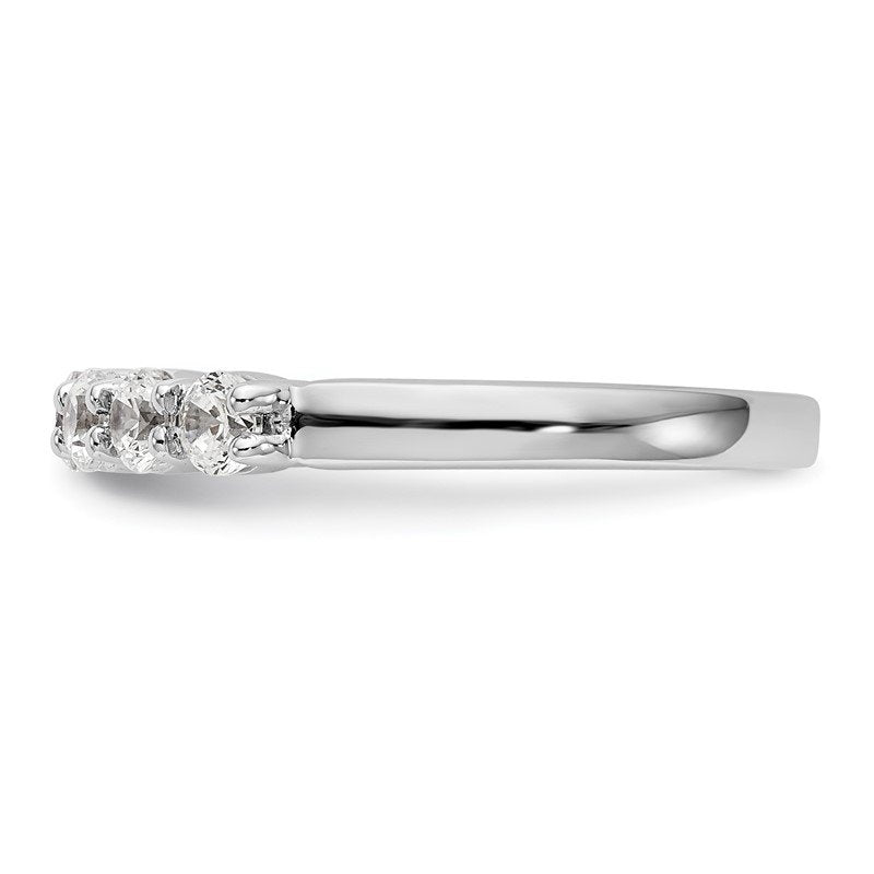 14K White Gold 1/3 carat Lab Grown Diamond VS+ F+ Complete Round Five Stone Ring