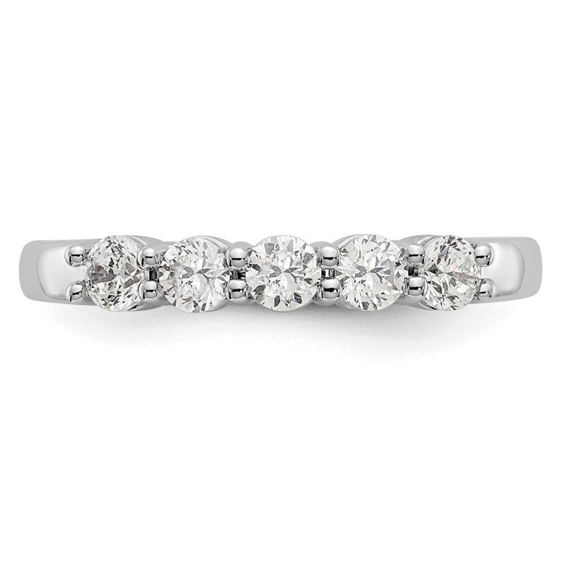 14K White Gold 1/3 carat Lab Grown Diamond VS+ F+ Complete Round Five Stone Ring