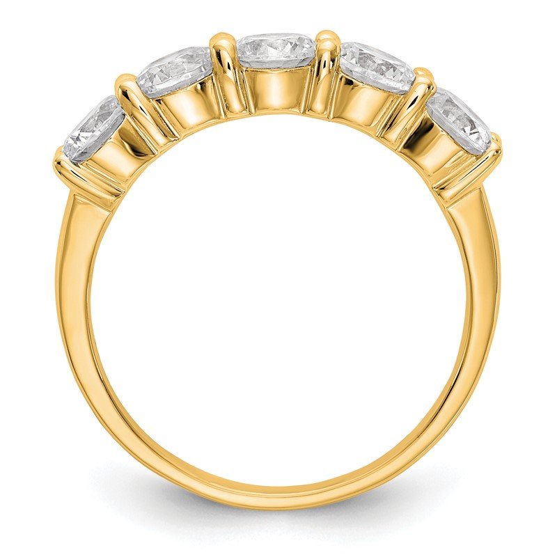 14K White Gold 1/3 carat Lab Grown Diamond VS+ F+ Complete Round Five Stone Ring