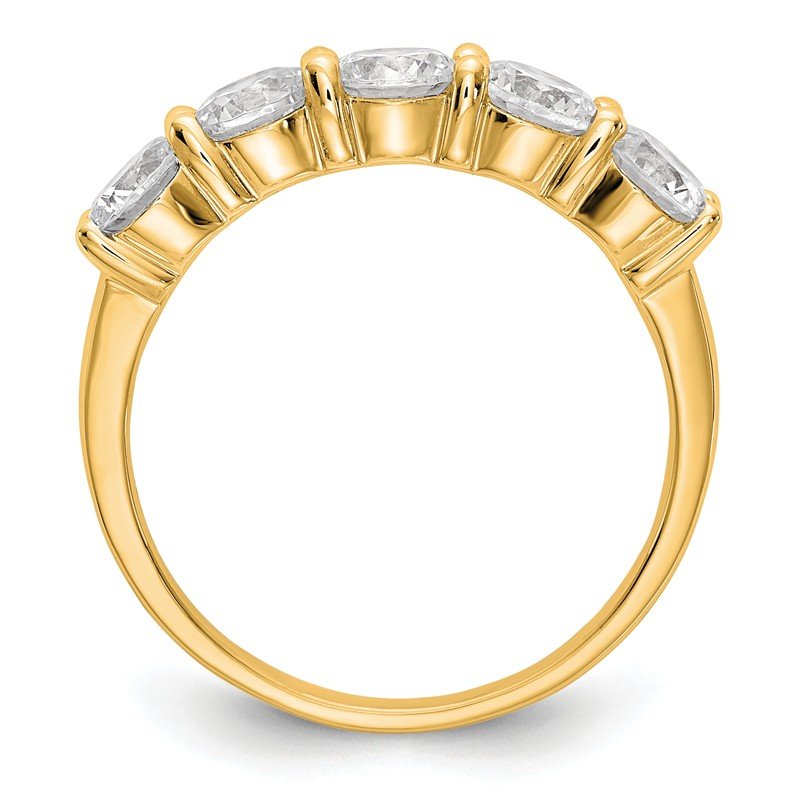 14K White Gold 1/3 carat Lab Grown Diamond VS+ F+ Complete Round Five Stone Ring