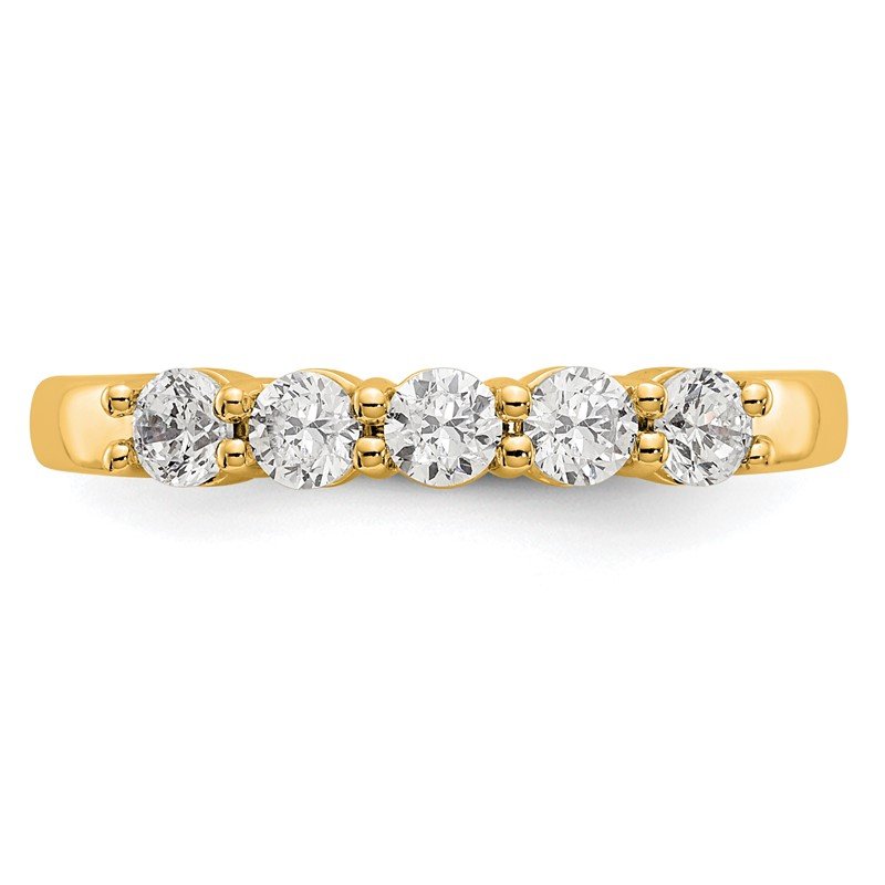 14K White Gold 1/3 carat Lab Grown Diamond VS+ F+ Complete Round Five Stone Ring