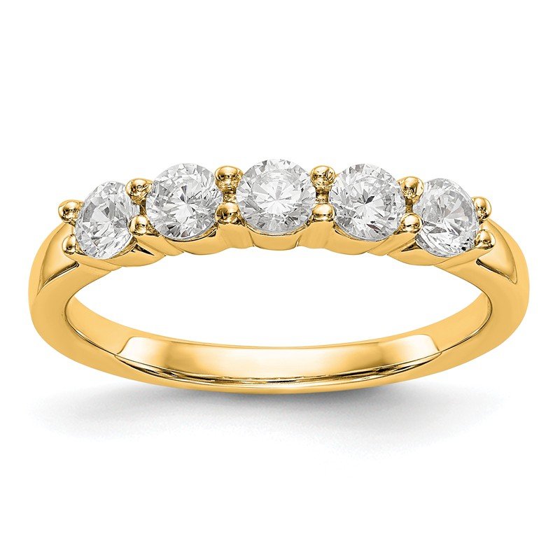 14K White Gold 1/3 carat Lab Grown Diamond VS+ F+ Complete Round Five Stone Ring