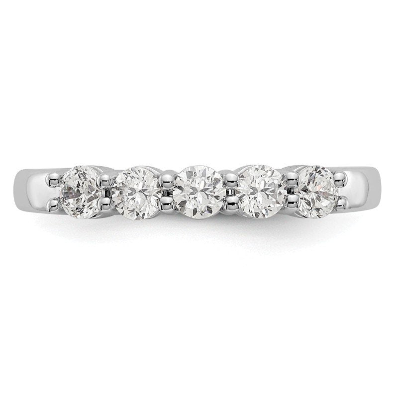 14K White Gold 1/3 carat Lab Grown Diamond VS+ F+ Complete Round Five Stone Ring