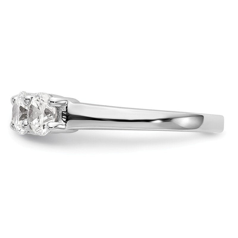 14K White Gold 1/3 carat Lab Grown Diamond VS+ F+ Complete Round Five Stone Ring