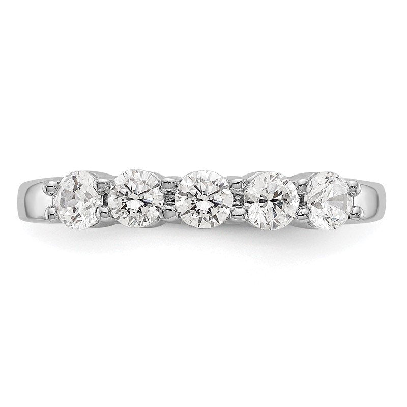 14K White Gold 1/3 carat Lab Grown Diamond VS+ F+ Complete Round Five Stone Ring