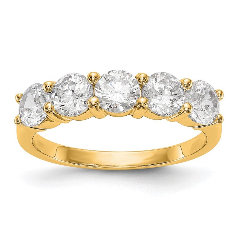 14K White Gold 1/3 carat Lab Grown Diamond VS+ F+ Complete Round Five Stone Ring