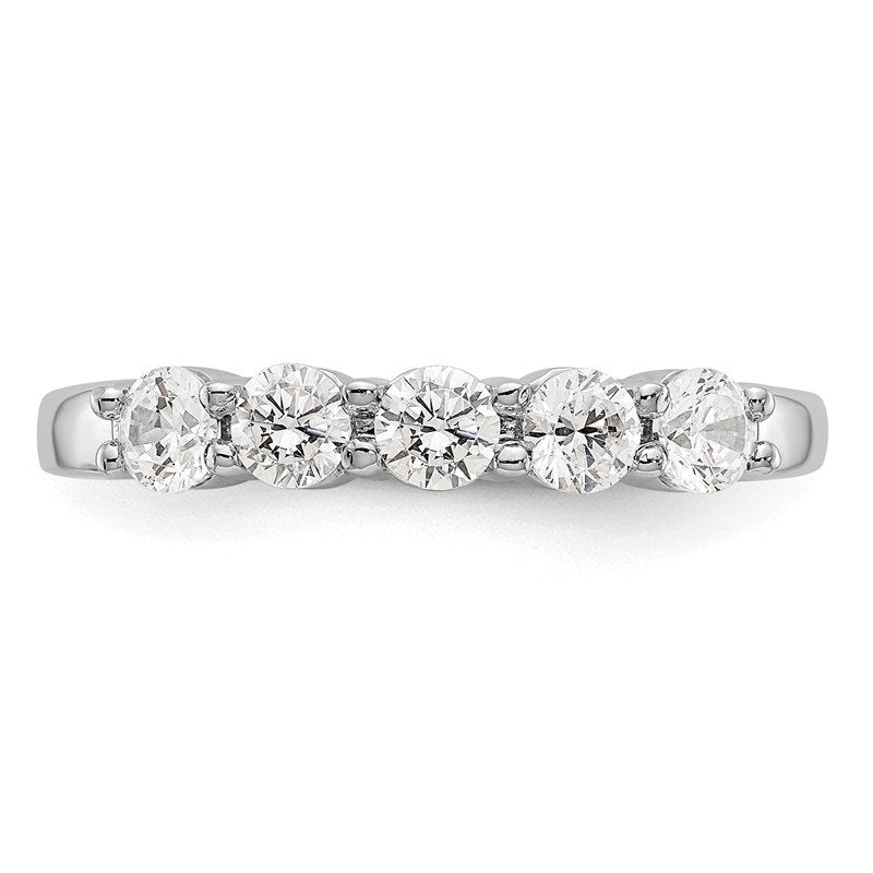 14K White Gold 1/3 carat Lab Grown Diamond VS+ F+ Complete Round Five Stone Ring