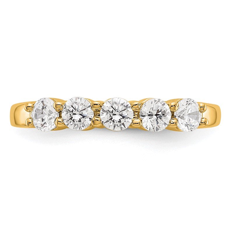 14K White Gold 1/3 carat Lab Grown Diamond VS+ F+ Complete Round Five Stone Ring
