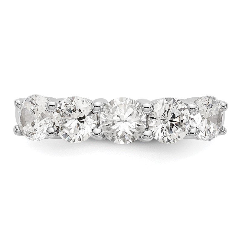 14K White Gold 1/3 carat Lab Grown Diamond VS+ F+ Complete Round Five Stone Ring