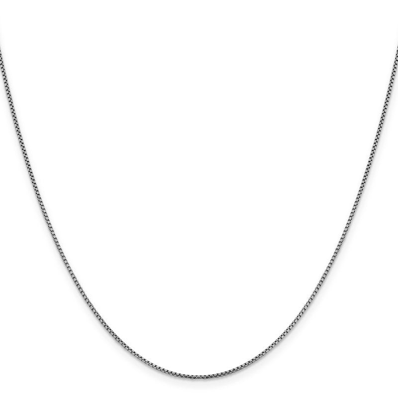 14K White Gold 1.1mm Sparkle Round Box Chain