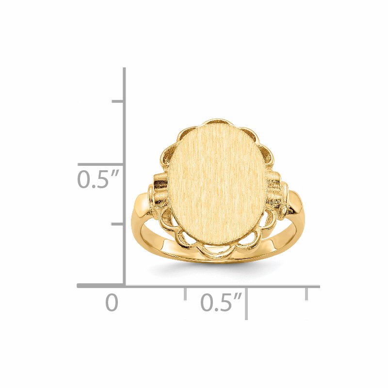 14k 10.5x14.0mm Open Back Signet Ring