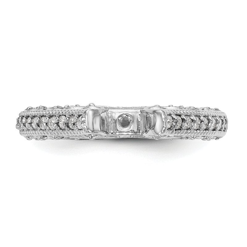 14K White Gold 1/2 carat Lab Grown Diamond VS/SI  D E F  Semi Mount Peg Set Ring