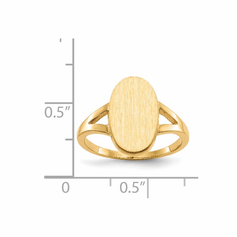 14k 8.5x14.5mm Closed Back Signet Ring