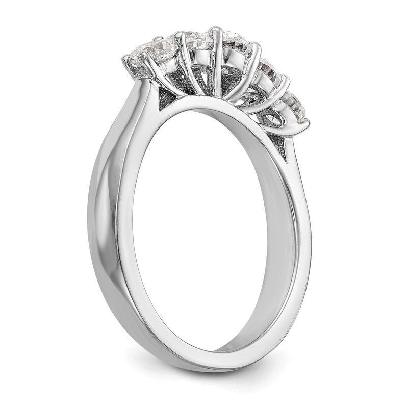 14K White Gold 3/4 carat Lab Grown Diamond VS/SI  D E F  5 Stone Ring