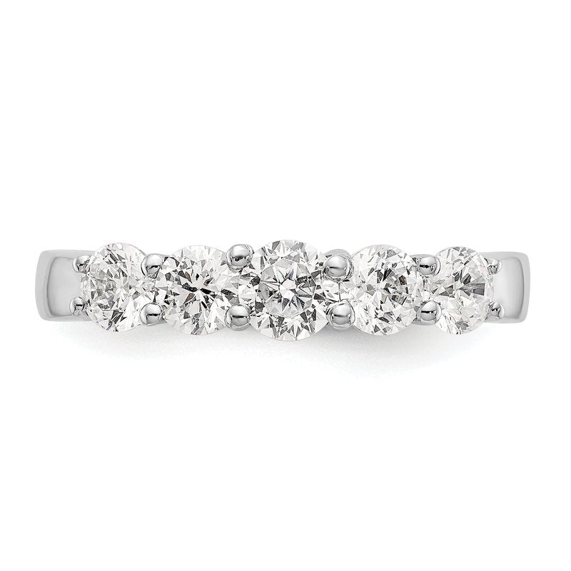 14K White Gold 3/4 carat Lab Grown Diamond VS/SI  D E F  5 Stone Ring