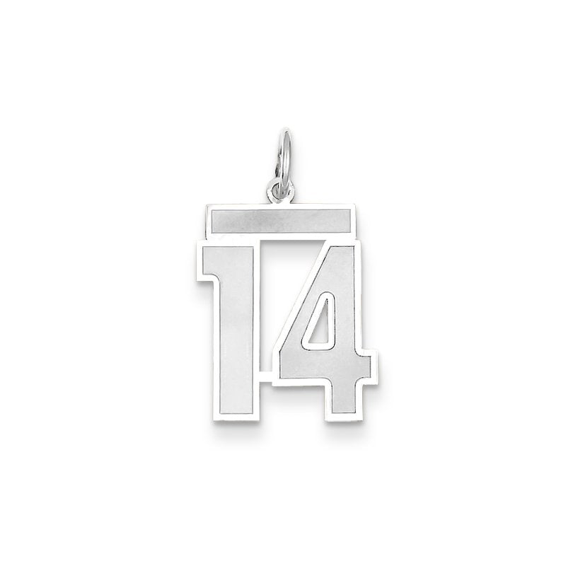 14kw Medium Satin Number 14 Charm