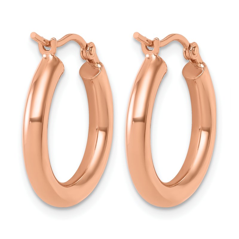 10K Rose Gold Polished Hoop Earrings
