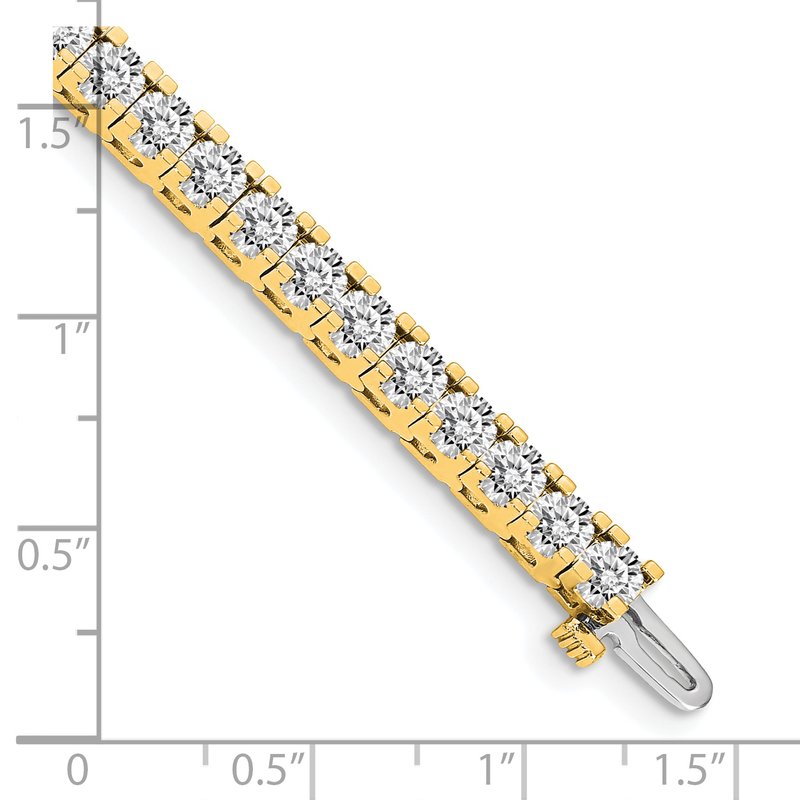 14k Complete 7.5 carat Round AAA Diamond 4-prong 7 inch Tennis Bracelet