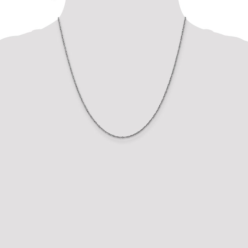 14K  White Gold 10 inch 1.7mm Ropa with Lobster Clasp Anklet