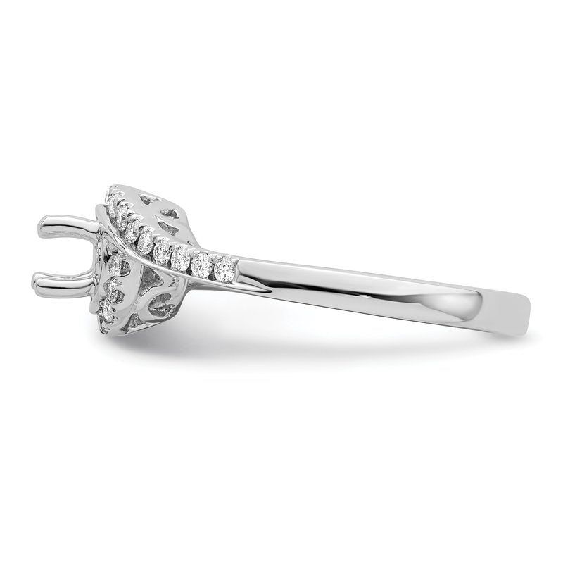 14K White Gold 1/4 carat Lab Grown Diamond VS/SI  D E F  Semi Mount Round By-Pass Engagement Ring