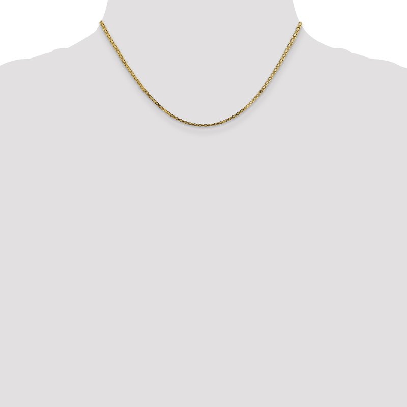 14K 10 inch 1.8mm Lightweight Flat Bismark with Lobster Clasp Anklet