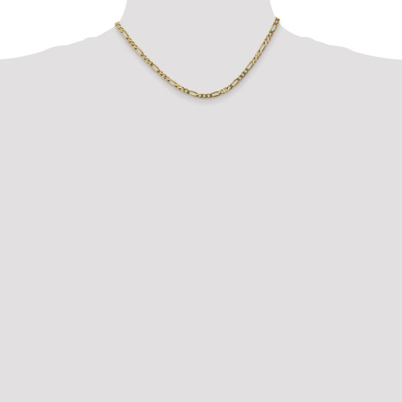 14K 26 inch 4mm Flat Figaro with Lobster Clasp Chain