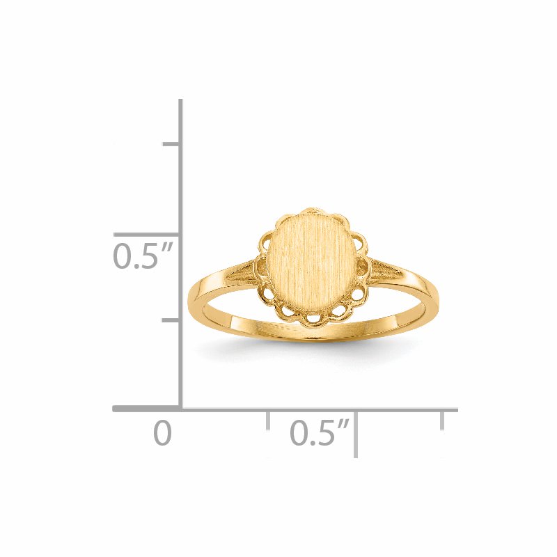 14k 6.5x7.0mm Open Back Signet Ring