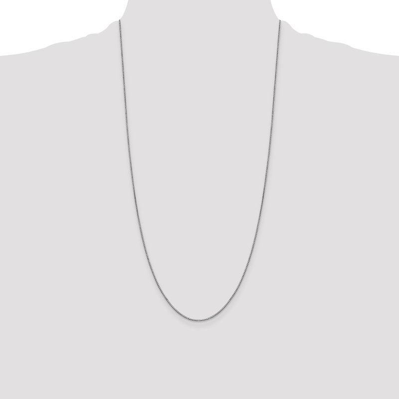 14K White Gold 26 inch .9mm Box with Lobster Clasp Chain