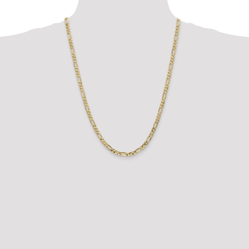 14K 26 inch 4.75mm Flat Figaro with Lobster Clasp Chain