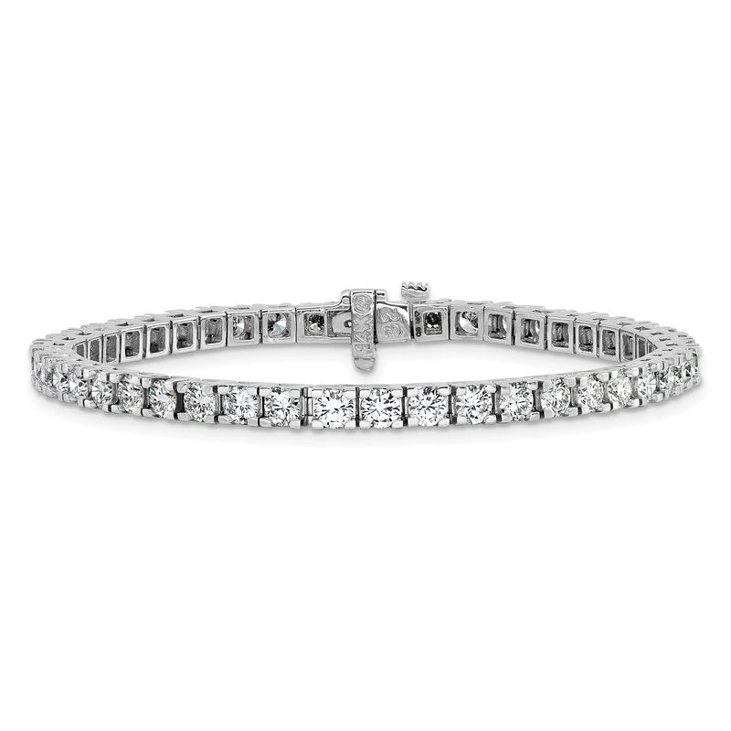 14K White Gold 6 3/8 carat Lab Grown Diamond VS+ F+ Complete Tennis Bracelet