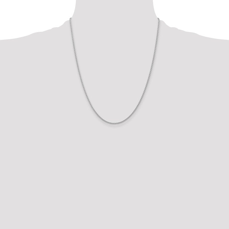 14K White Gold 10 inch 1.5mm Parisian Wheat with Lobster Clasp Anklet