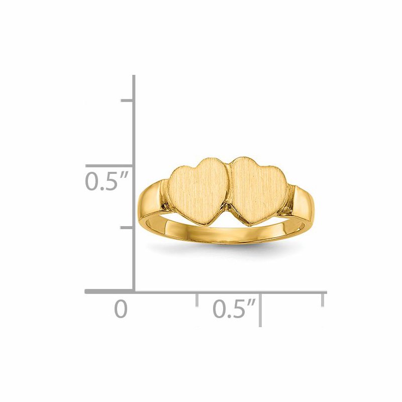 14k 7.0x7.0mm Closed Back Heart Signet Ring