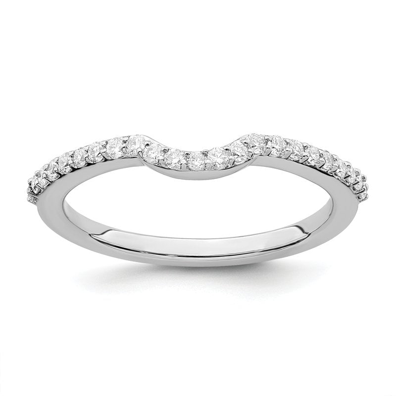 14K White Gold 1/4 carat Lab Grown Diamond VS/SI  D E F  Wedding Band