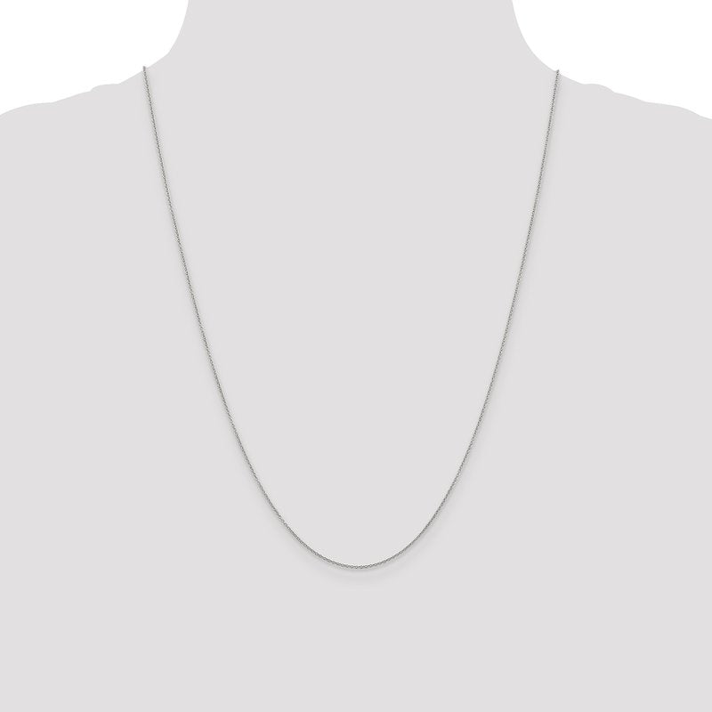 14K White Gold 14 inch .9mm Cable with Spring Ring Clasp Chain