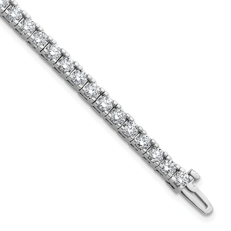14k White Gold Complete 6.44 carat Round VS Diamond 4-prong 7 inch Tennis Bracelet