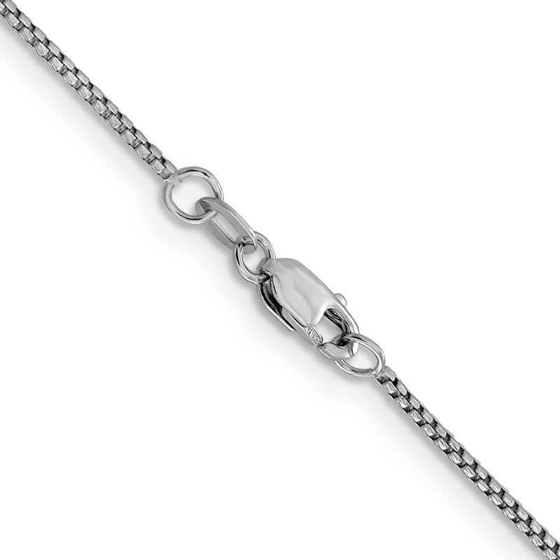14K White Gold 1.1mm Sparkle Round Box Chain