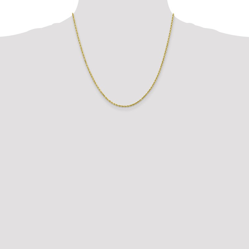 10K 2.25mm Diamond-Cut Rope Chain
