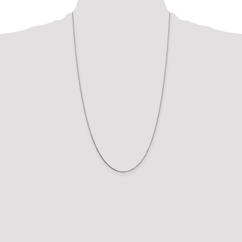 14K White Gold 14 inch .7mm Box with Spring Ring Clasp Chain
