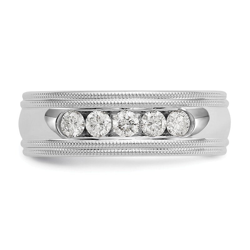 14K White Gold 1/2 carat Lab Grown Diamond VS+ F+ Size 10.5 Complete Double Miligrain Band