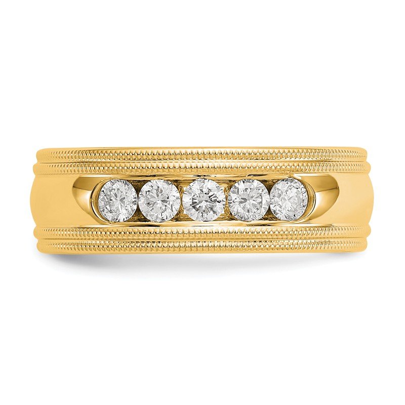 14K White Gold 1/2 carat Lab Grown Diamond VS+ F+ Size 10.5 Complete Double Miligrain Band